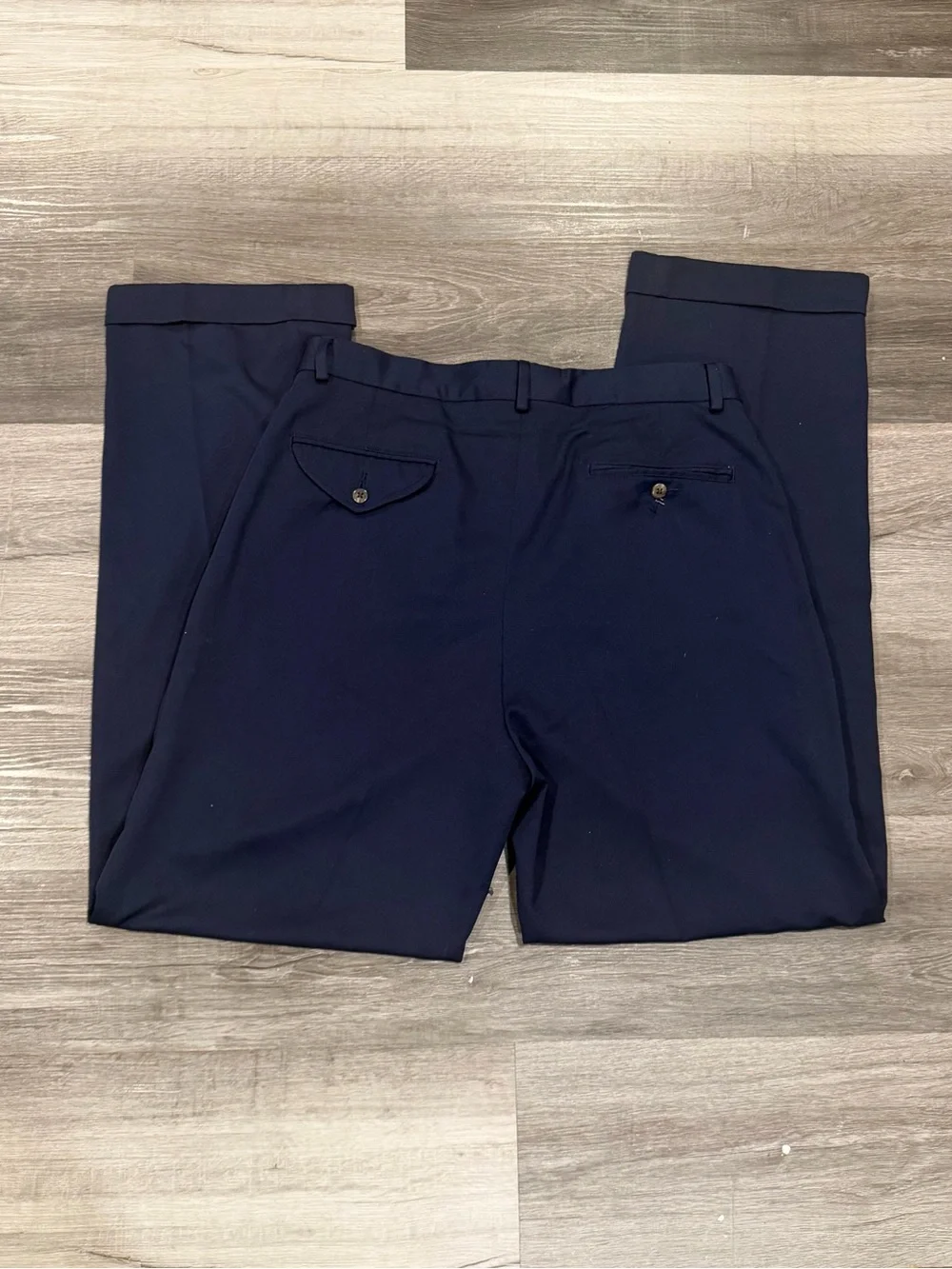 Polo Ralph Lauren Men's Siena Herringbone Navy Cotton Pleated Pants Sz 32